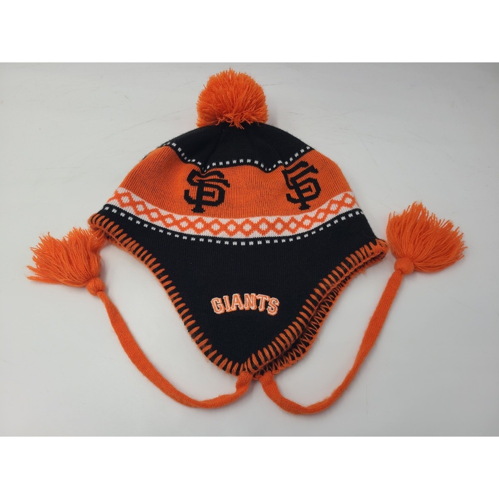 San Francisco Giants 47 Brand Twins Ear Flaps Tassels Beanie Winter Hat Cap MLB